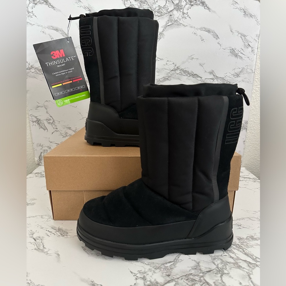 UGG Classic Klamath Suede Textile Waterproof Short Black Boots Women’s Size 8